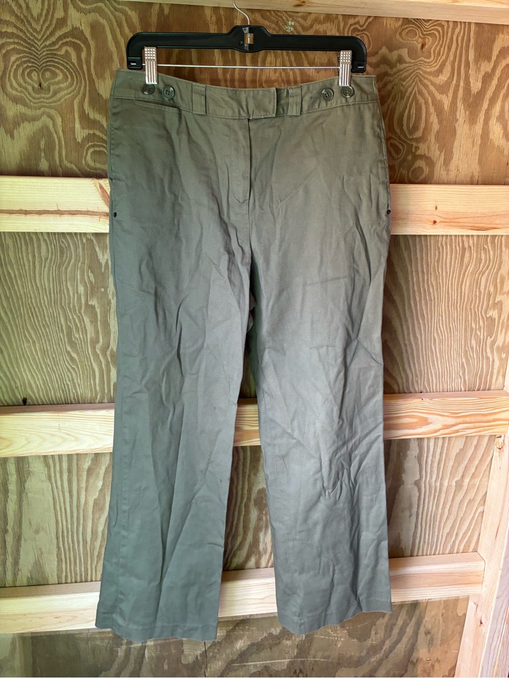 Larry Levine Olive Wide-Leg Pants